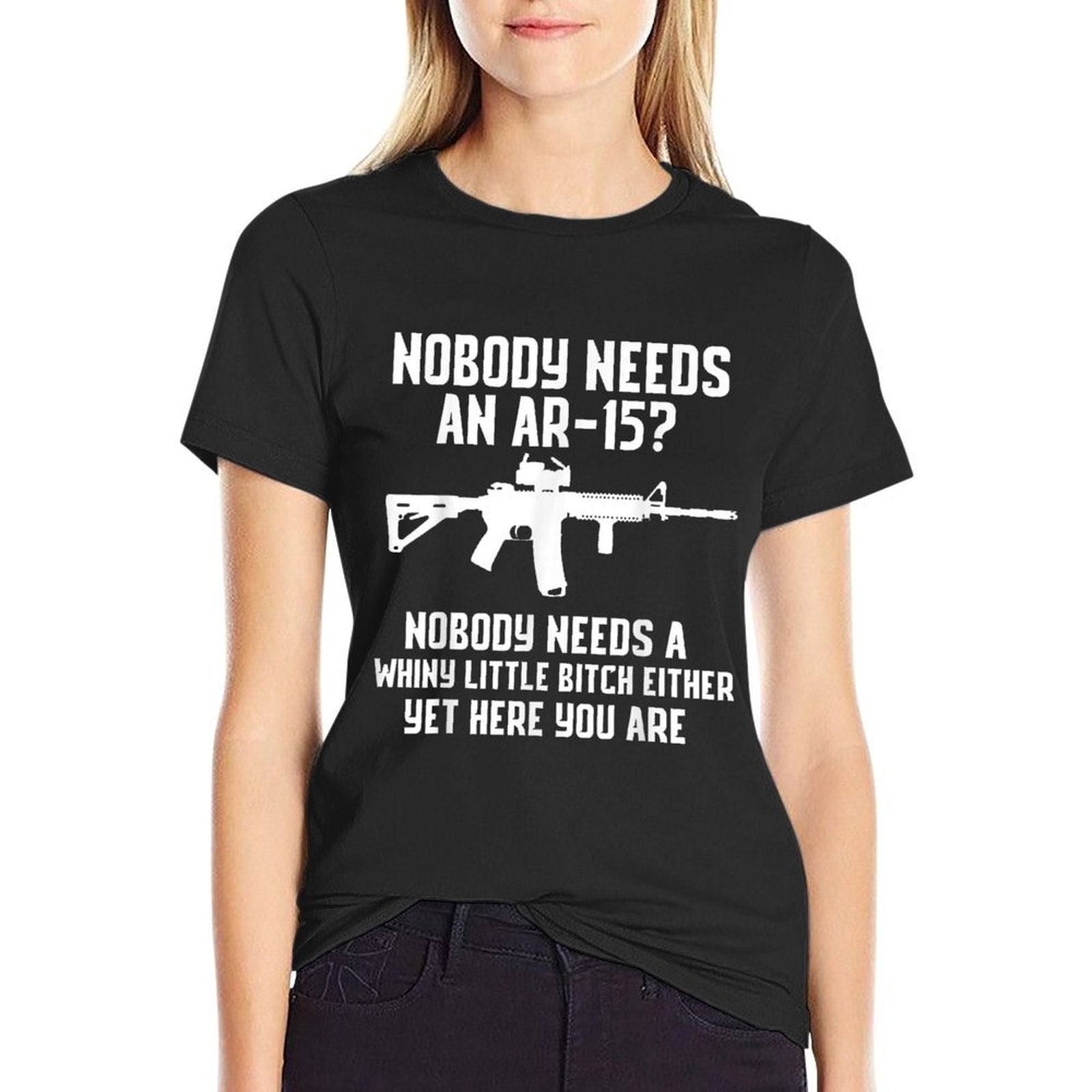 Nobody Needs An AR-15 Funny Pro Gun Red Dot AR  Vintage-inspired T-Shirt