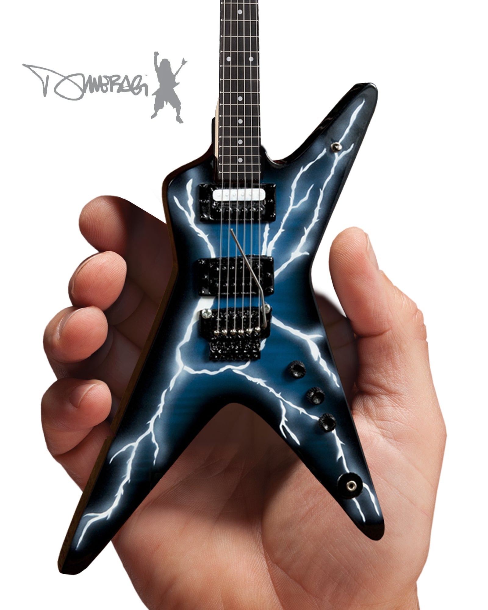 Licensed Dimebag Darrell Signature Lightning Bolt Miniature Guitar Replica