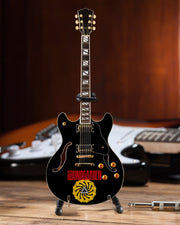 Licensed Soundgarden Logo Signature Chris Cornell Black Hollow Body Mini Guitar