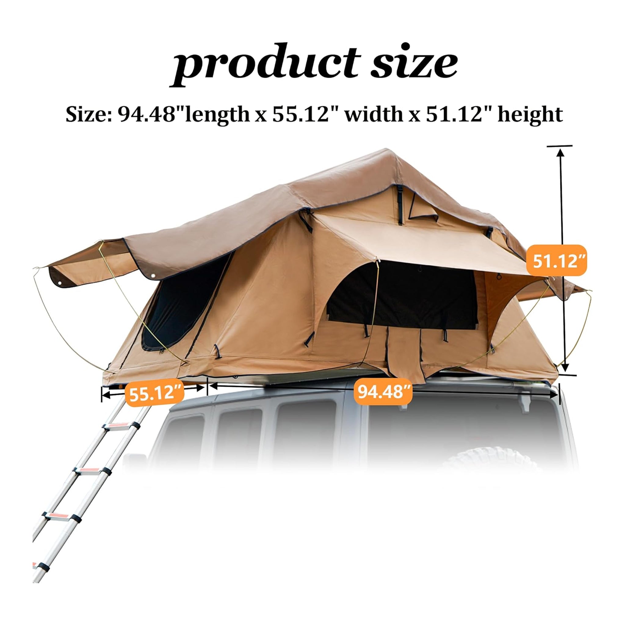 Trailora Summit Soft-Shell Aluminum Rooftop Tent | 2-3 Person | LED + Memory Foam