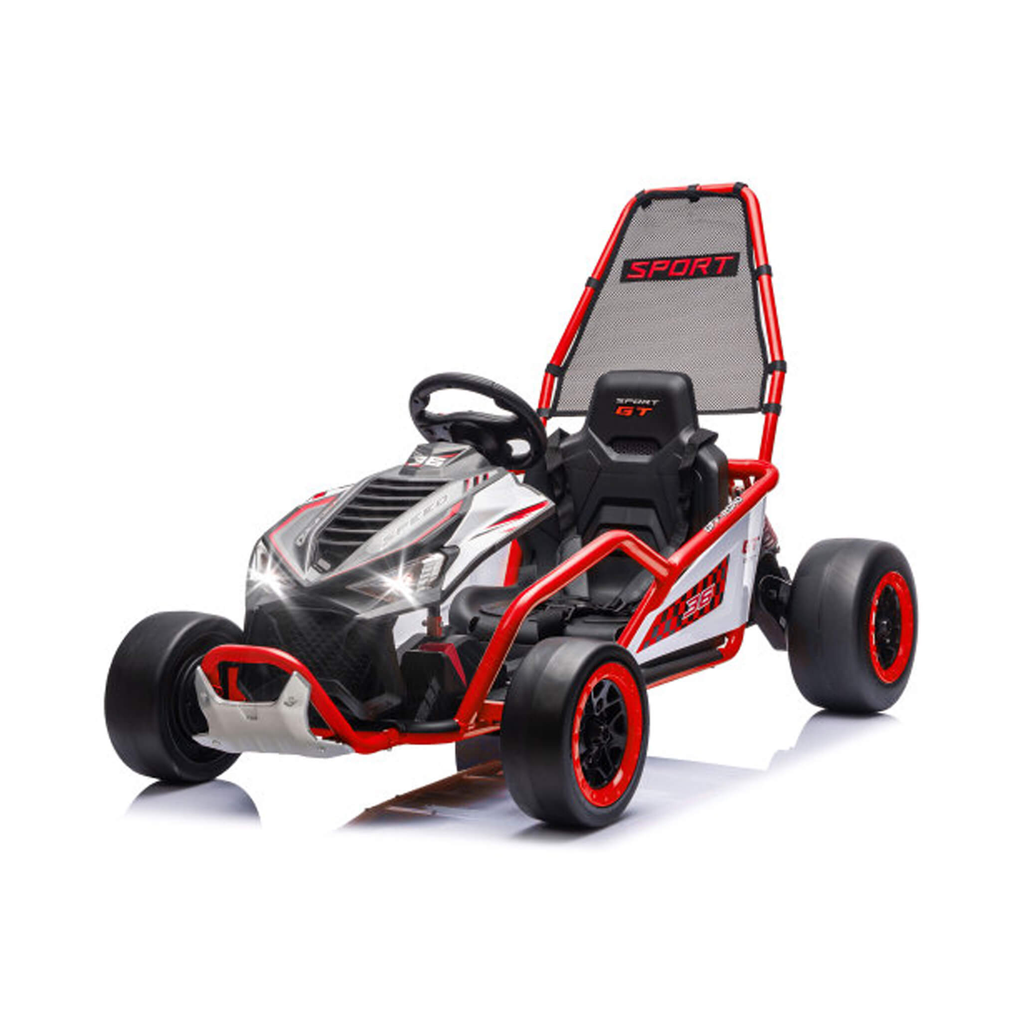 24V 400W Kids Electric Drift Go-Kart With Roll Cage, Bluetooth And Safety Harness (SAK82435)