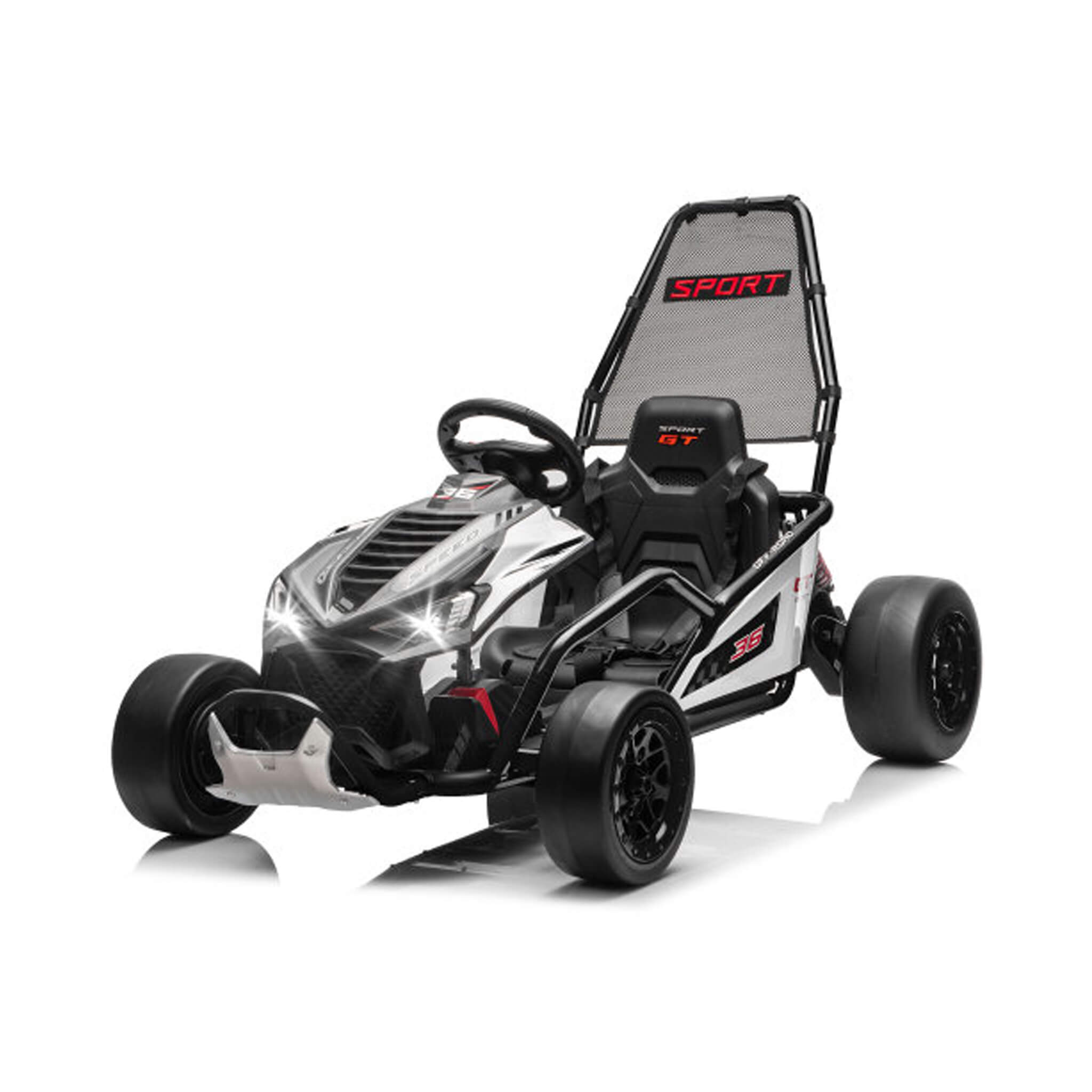 24V 400W Kids Electric Drift Go-Kart With Roll Cage, Bluetooth And Safety Harness (SAK82435)