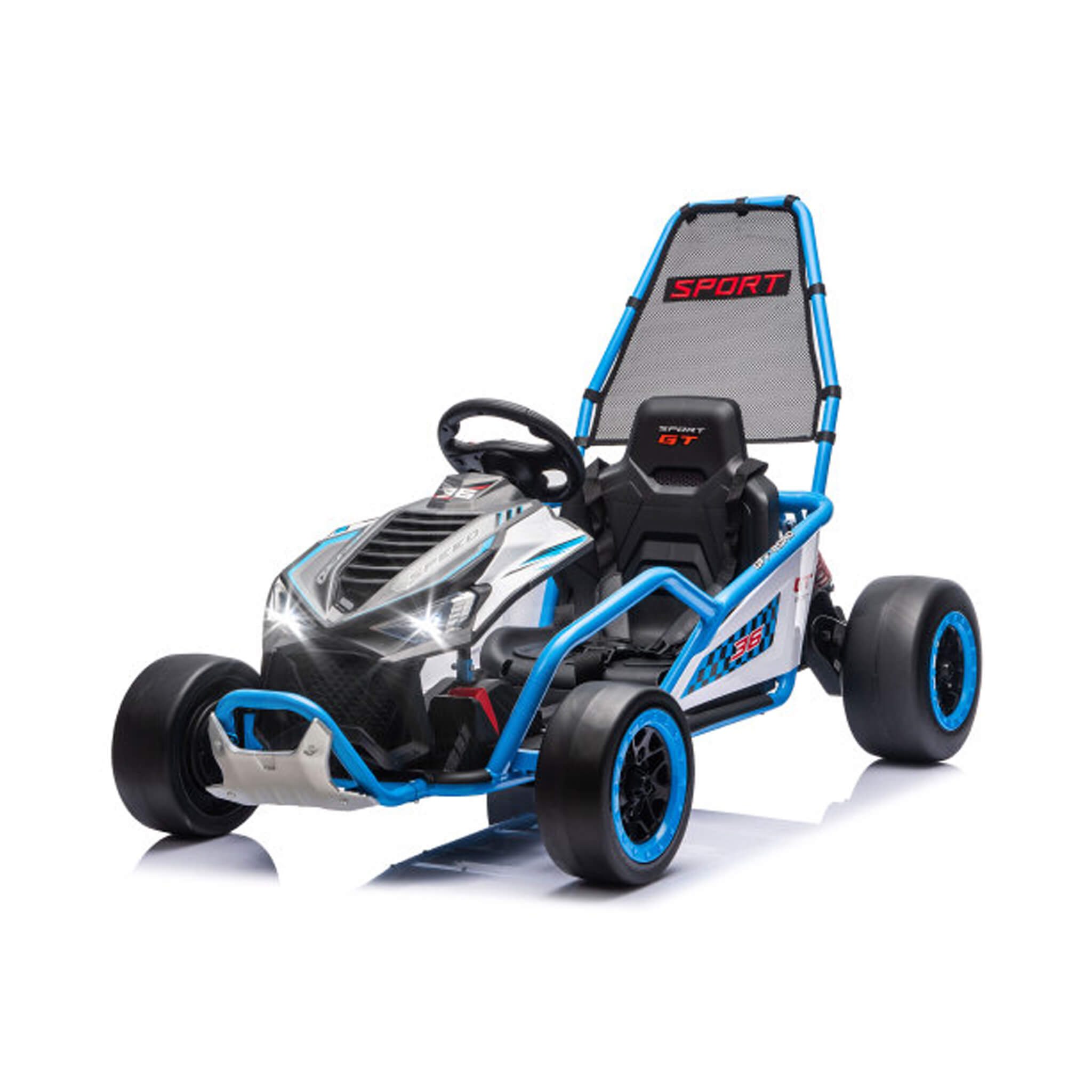 24V 400W Kids Electric Drift Go-Kart With Roll Cage, Bluetooth And Safety Harness (SAK82435)