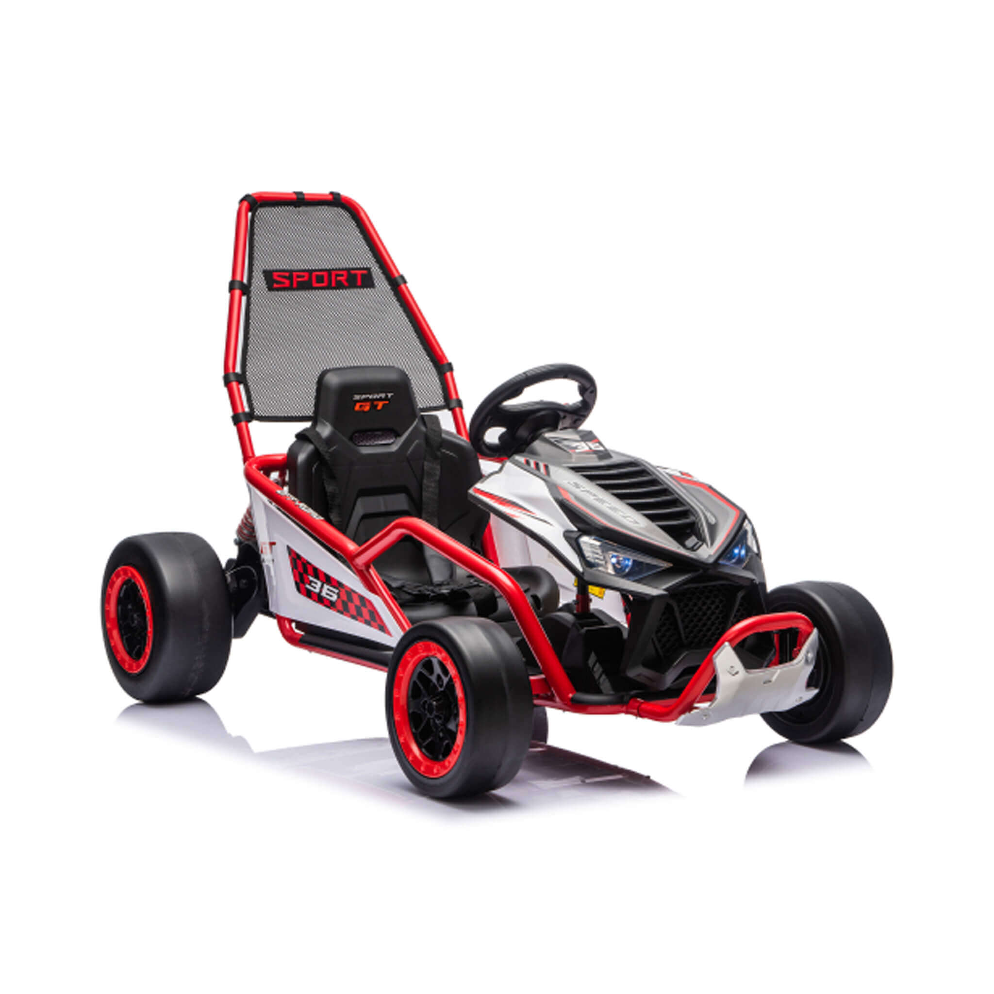 24V 400W Kids Electric Drift Go-Kart With Roll Cage, Bluetooth And Safety Harness (SAK82435)