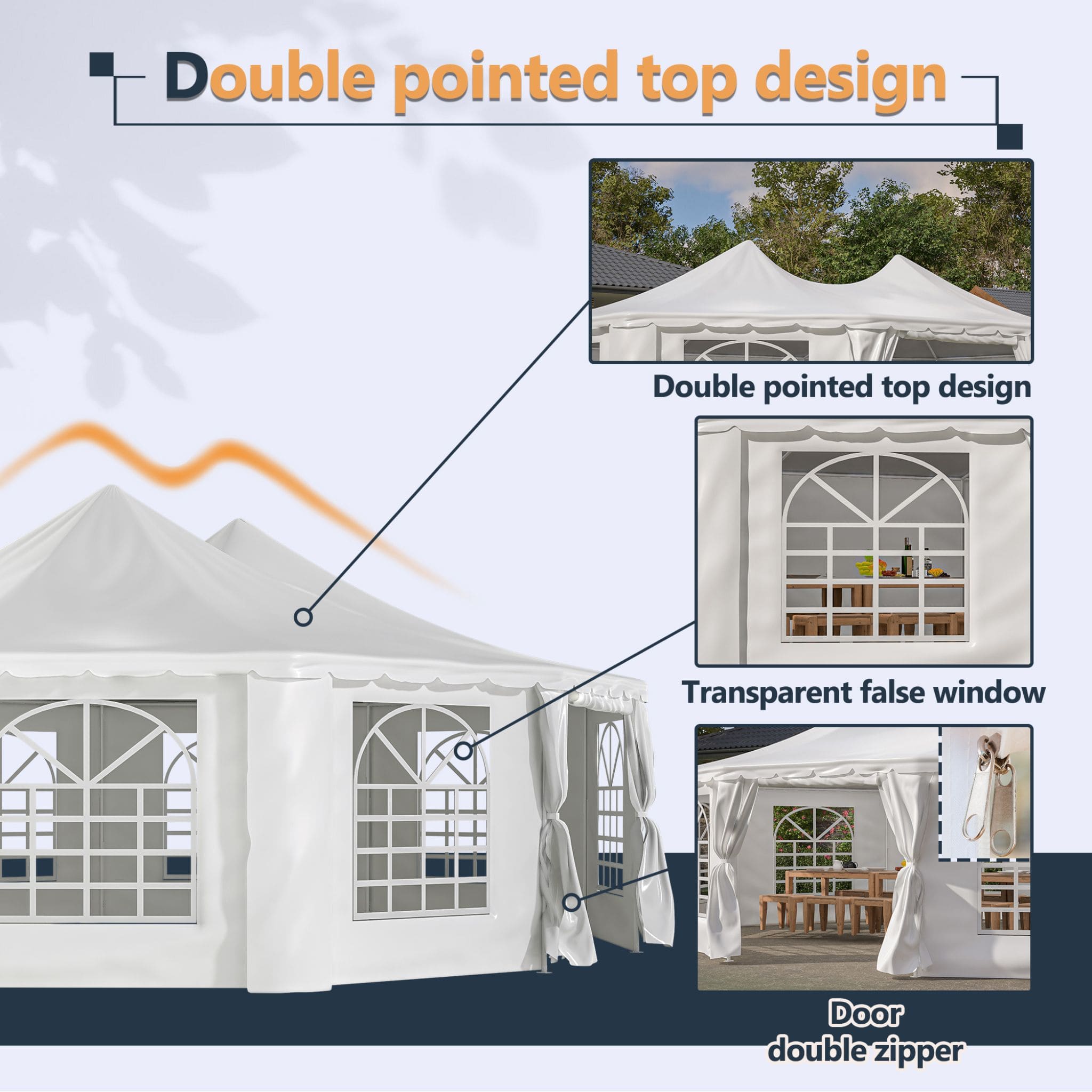 [29X21FT] Extra-Large Heavy-Duty Outdoor Waterproof Party, Wedding Tent With Steel Frame (SAK53821)