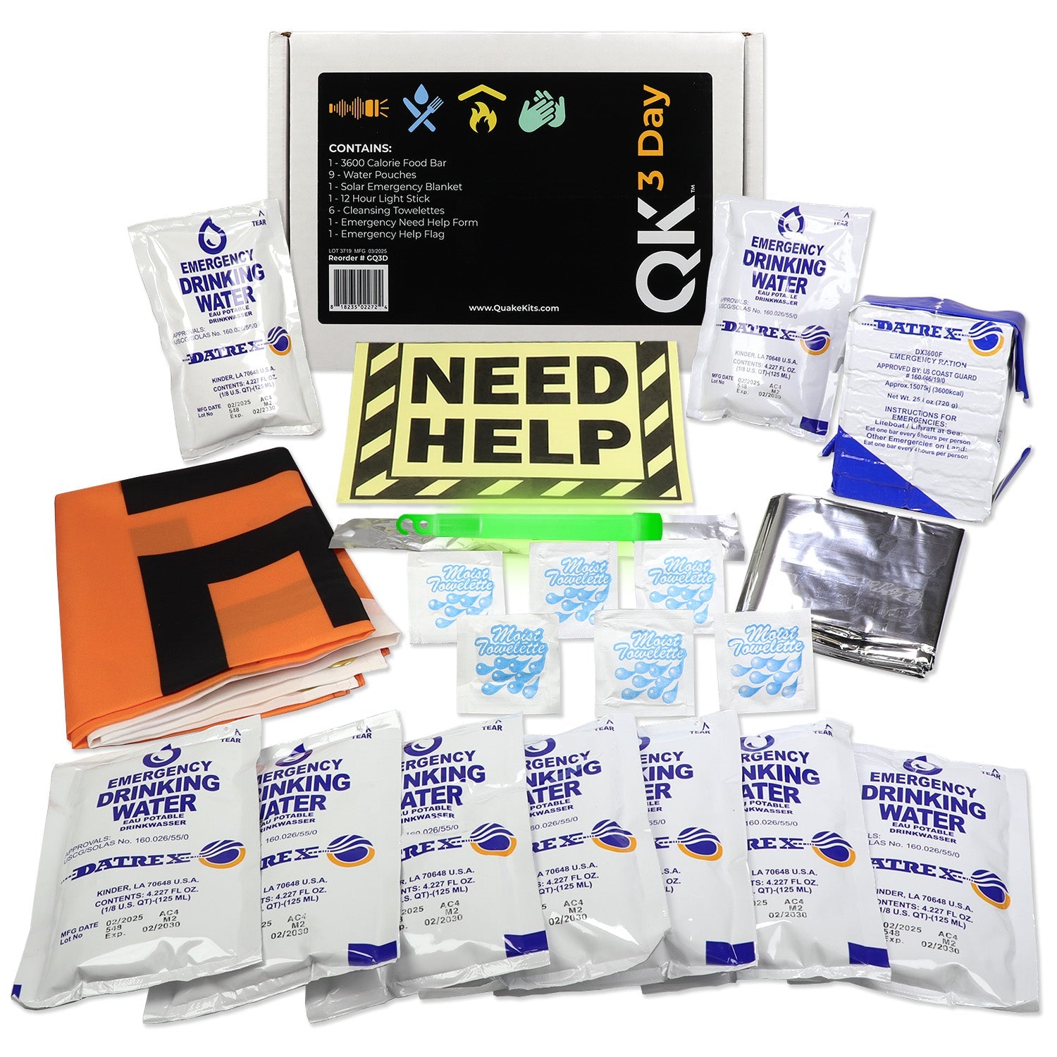 3 Day Quick Grab Kit | Quake Kits 72 Hour Bug Out Bag