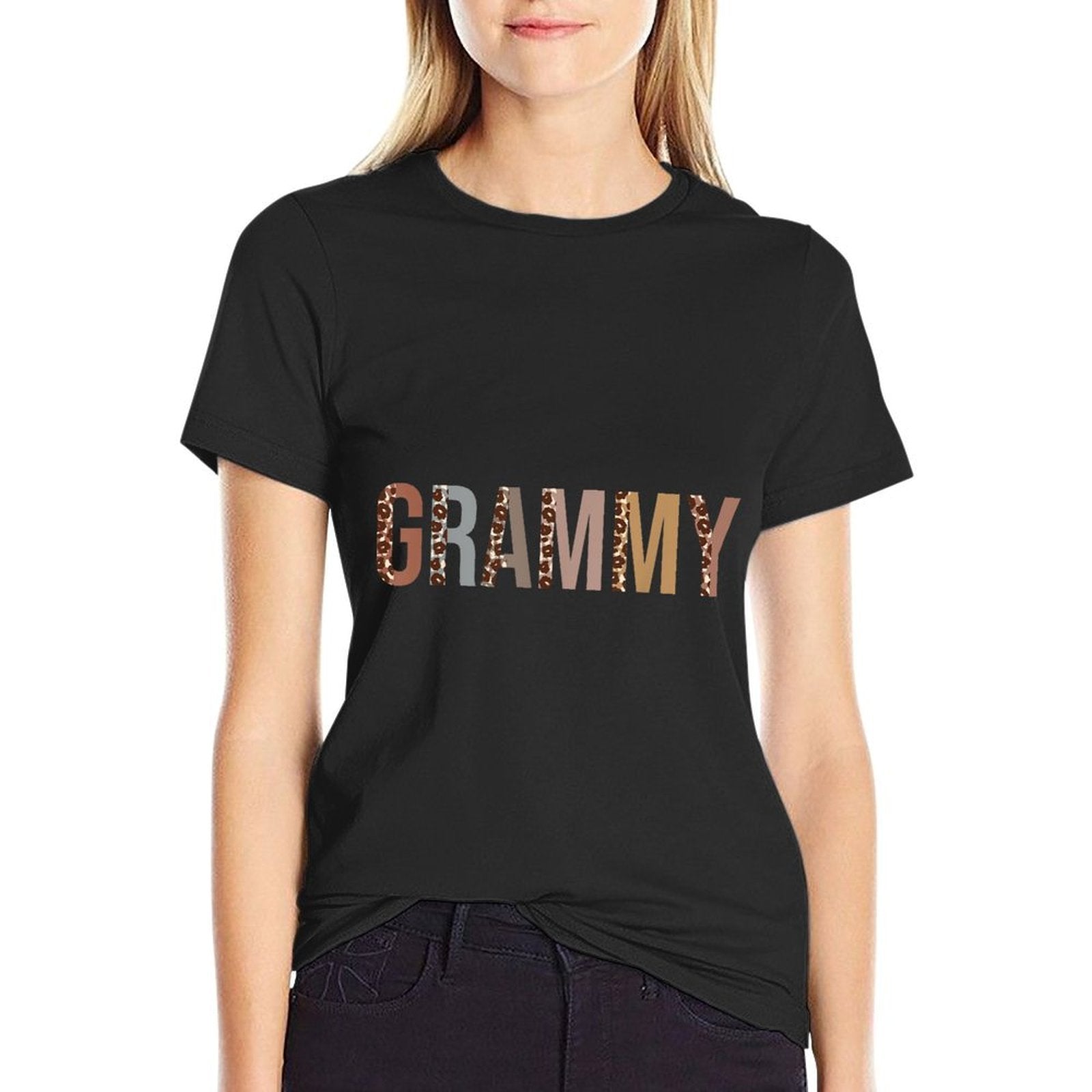 Grammy Leopard Print Mom Cute Mothers Day Funny Grandma  Quick-drying T-Shirt