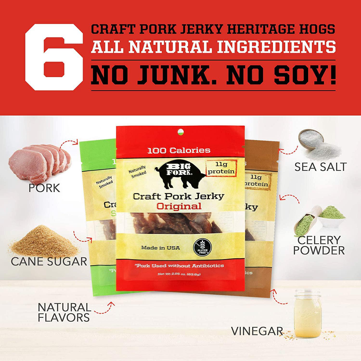 Craft Pork Jerky Sampler - 1 pack of each flavor (3 total)