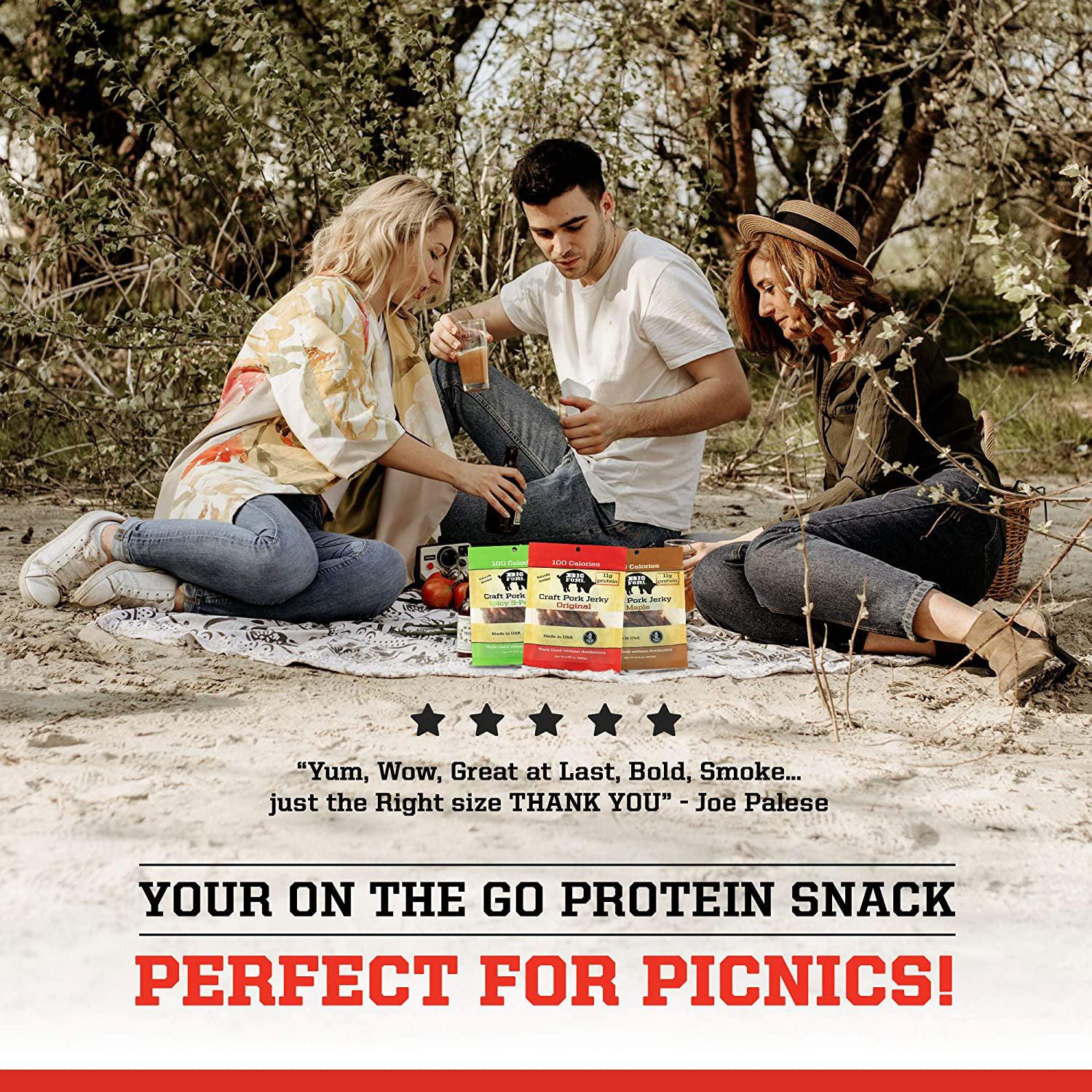 Craft Pork Jerky Sampler - 1 pack of each flavor (3 total)