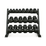 Rovix 450-Pounds Rubber Hex Dumbbell Set With Rack (SAK90714)