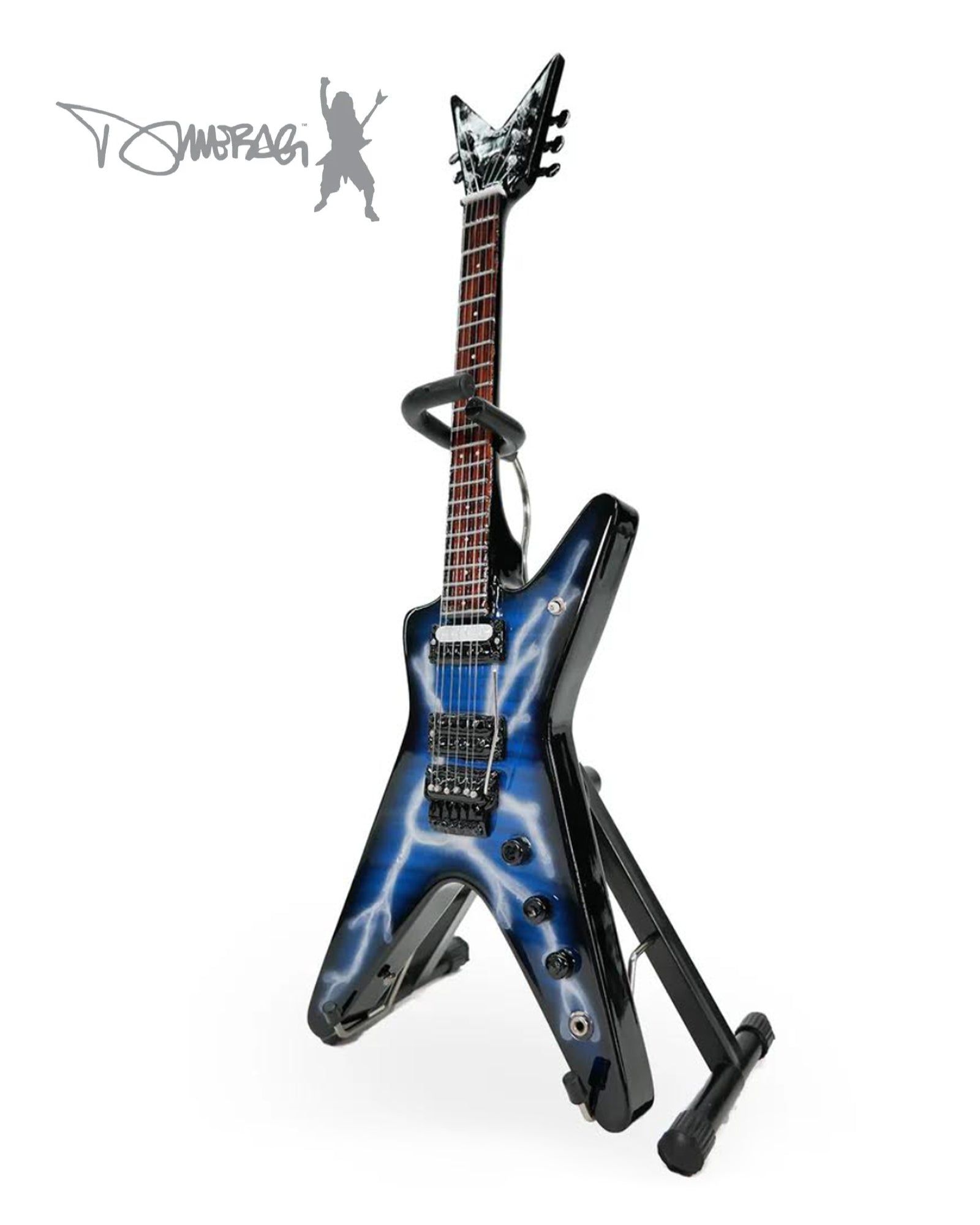 Licensed Dimebag Darrell Signature Lightning Bolt Miniature Guitar Replica