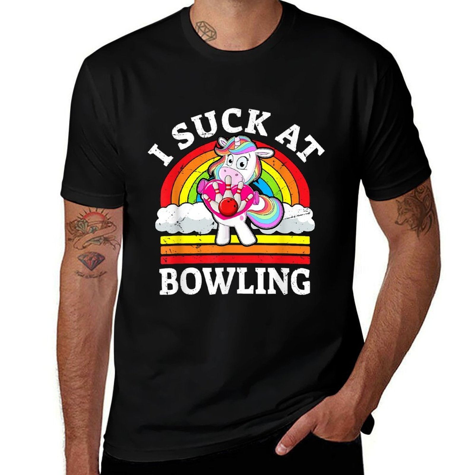 I Suck At Bowling - Bad Losing At Bowling - Loser Bowler  Tagless Design T-Shirt