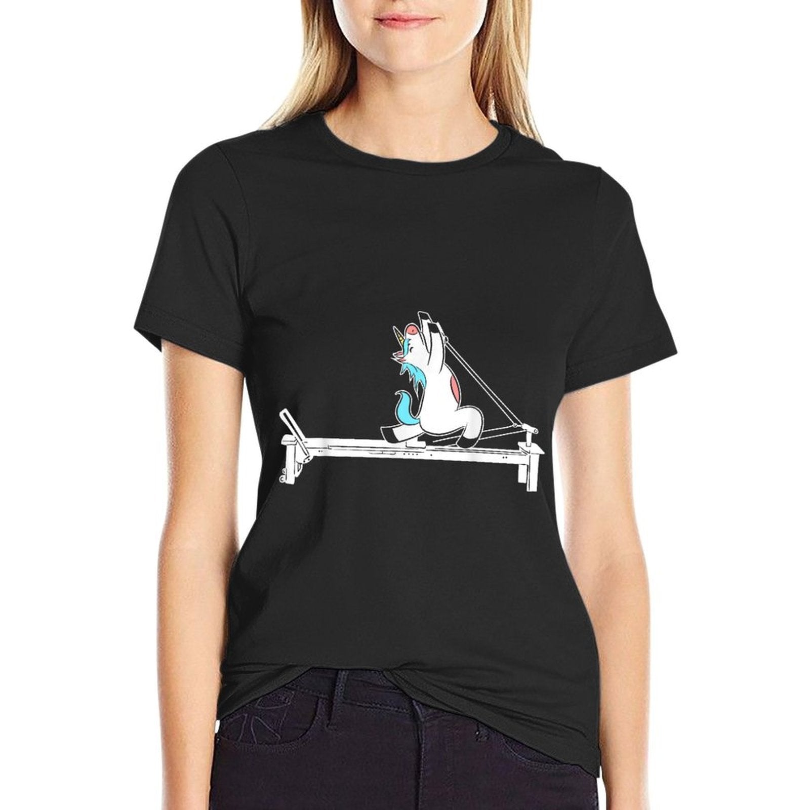 Pilates Unicorn Fitness Exercise Training Meditation  Moisture-wicking T-Shirt