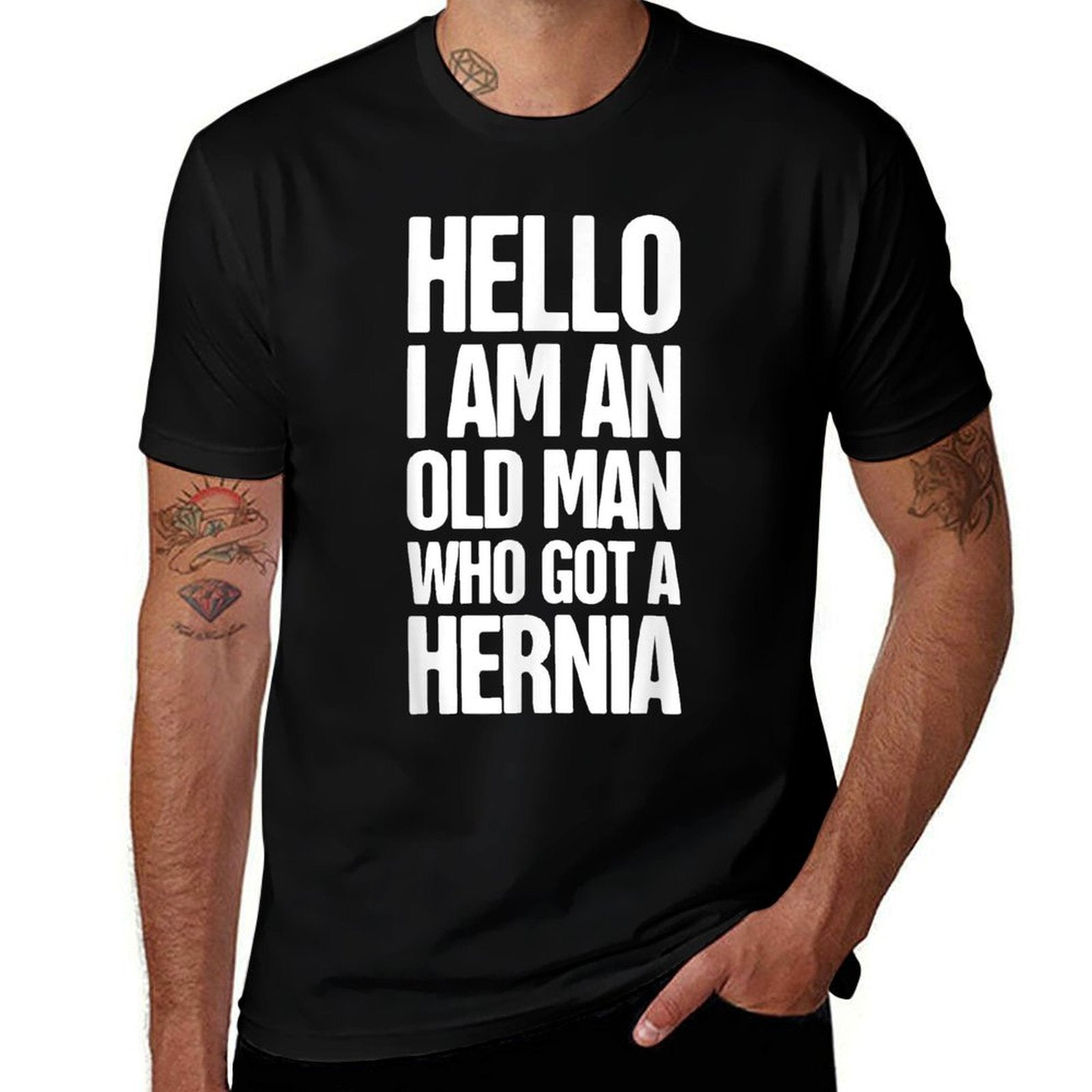 Hello  Funny Hernia Surgery Present - Hernia  Easy-care T-Shirt