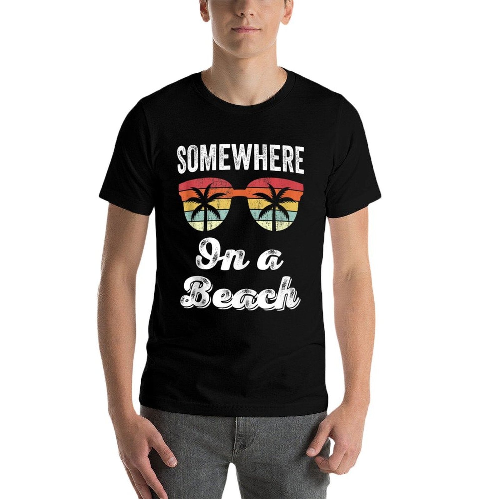 Somewhere On A Beach Tank Funny Beach Vacation Summer  Quick-drying T-Shirt