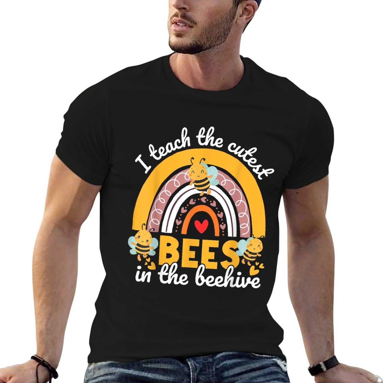 I Teach The Cutest Bees In The Beehive Funny Teachers Day  Stretchy T-Shirt