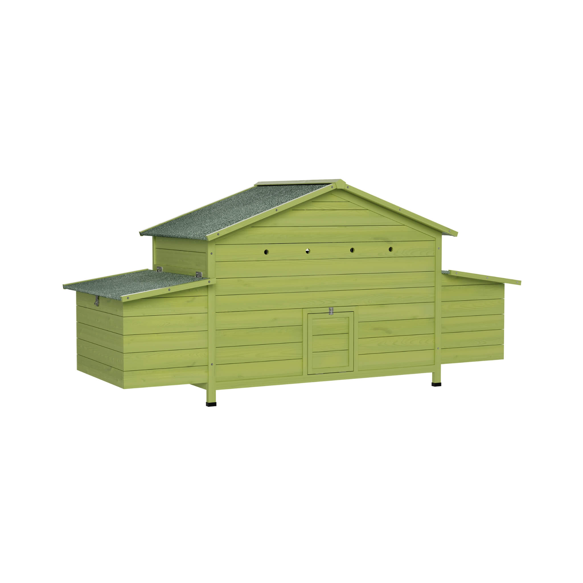 70-Inch Wooden Chicken Coop With Nesting Box, Perch, And Run Doors (SAK74619)