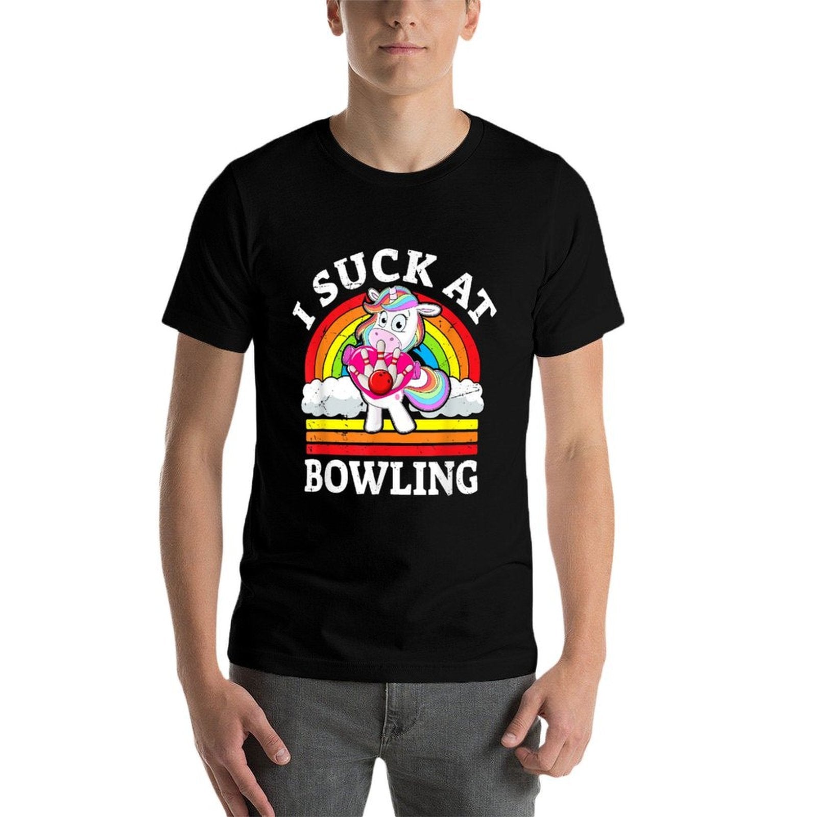 I Suck At Bowling - Bad Losing At Bowling - Loser Bowler  Tagless Design T-Shirt