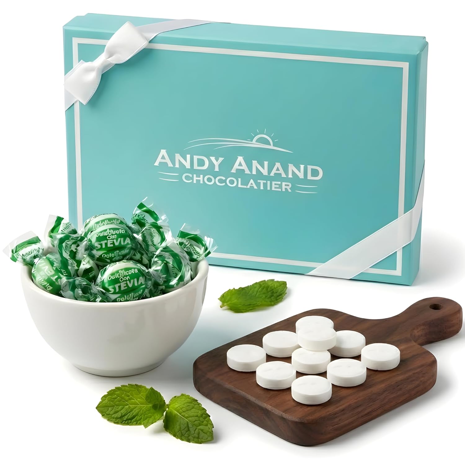 Andy Anand Sugar-Free Italian Balsamic Mint Candy, 300 pc, 7 oz – Imported, Keto, Vegan, Gluten-Free, Diabetic-Friendly Gourmet Gift Box