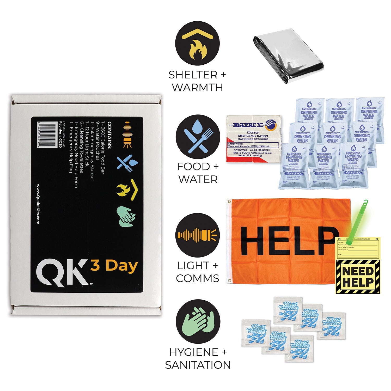 3 Day Quick Grab Kit | Quake Kits 72 Hour Bug Out Bag