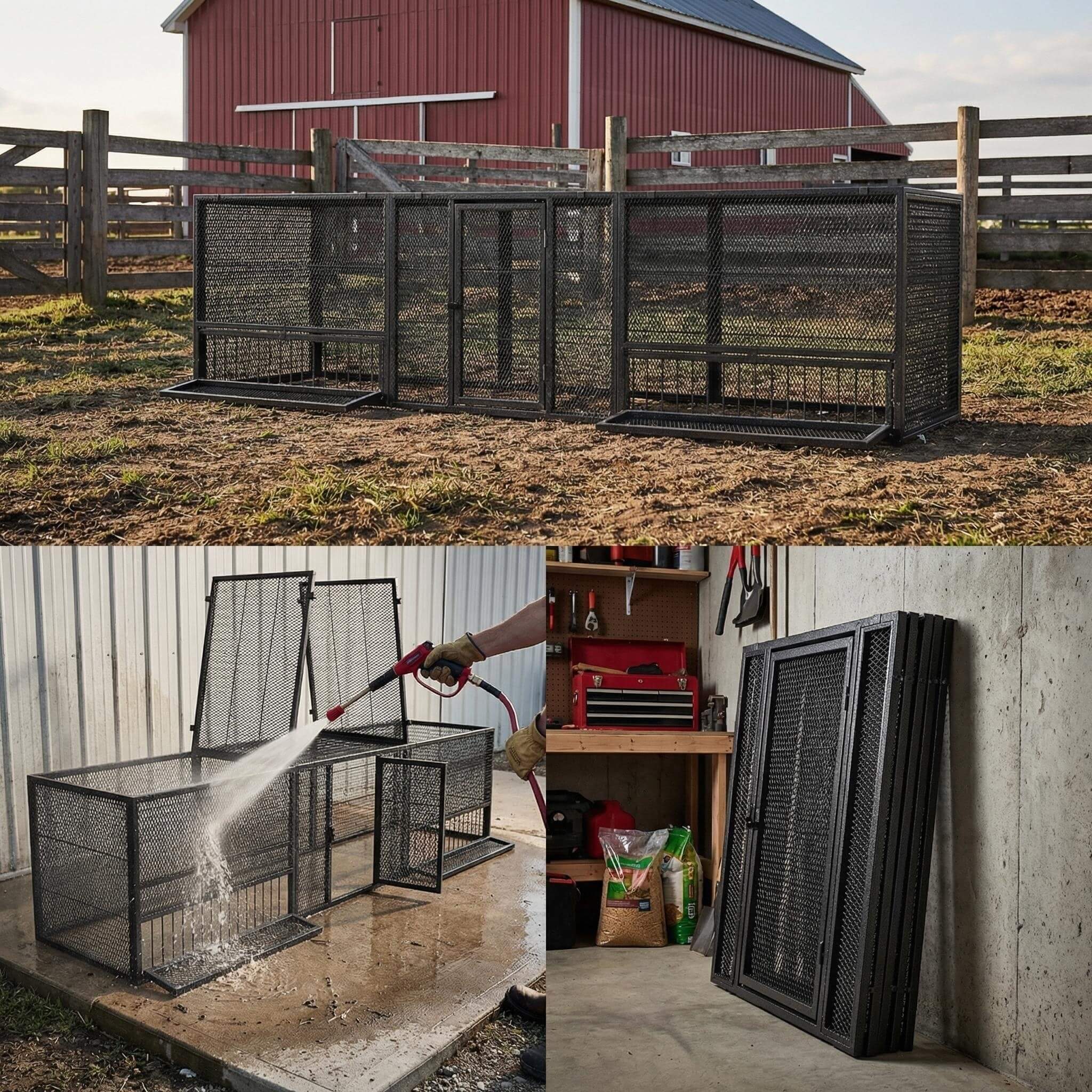 83-Inch Heavy-Duty Outdoor Metal Chicken Coop (SAK24679)