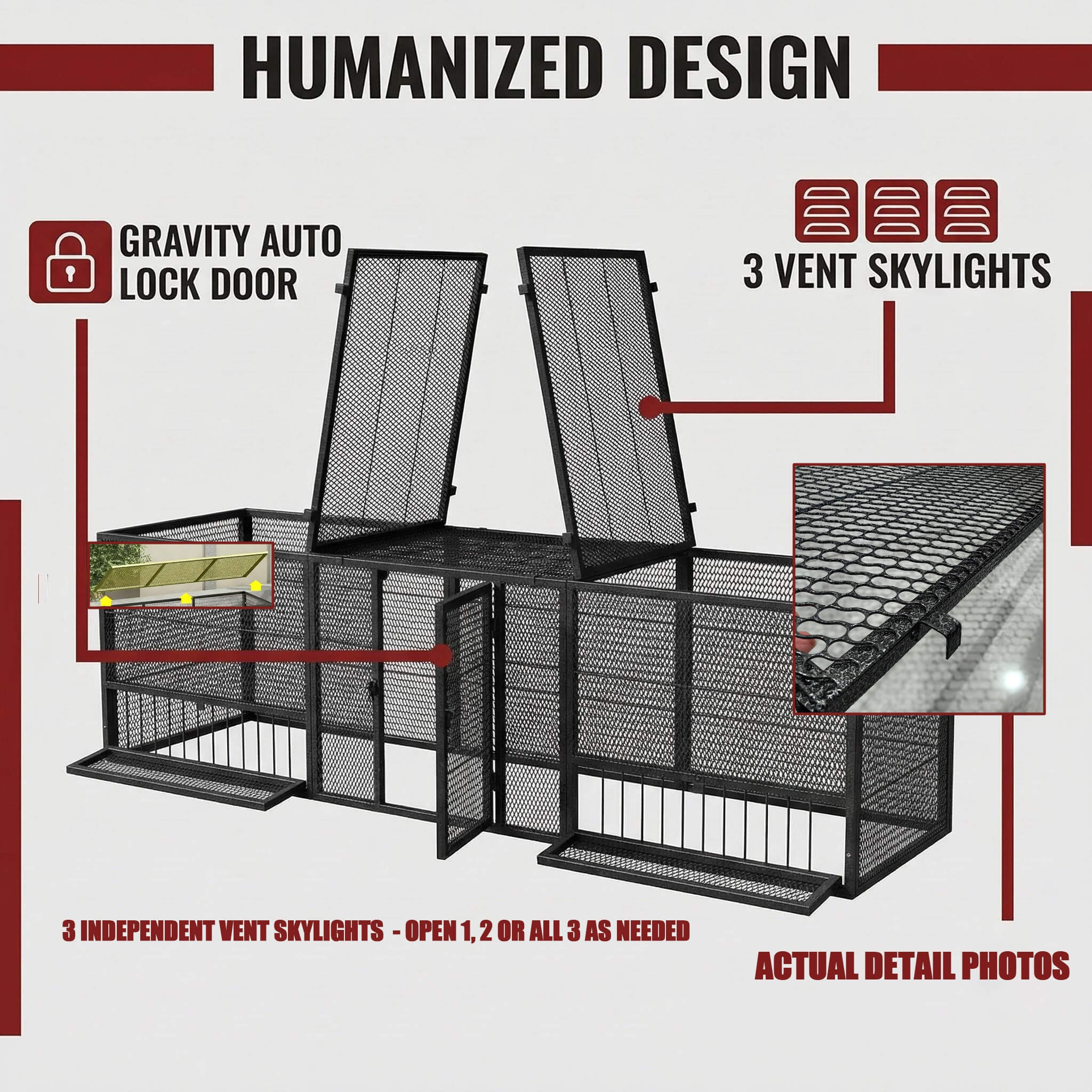 83-Inch Heavy-Duty Outdoor Metal Chicken Coop (SAK24679)