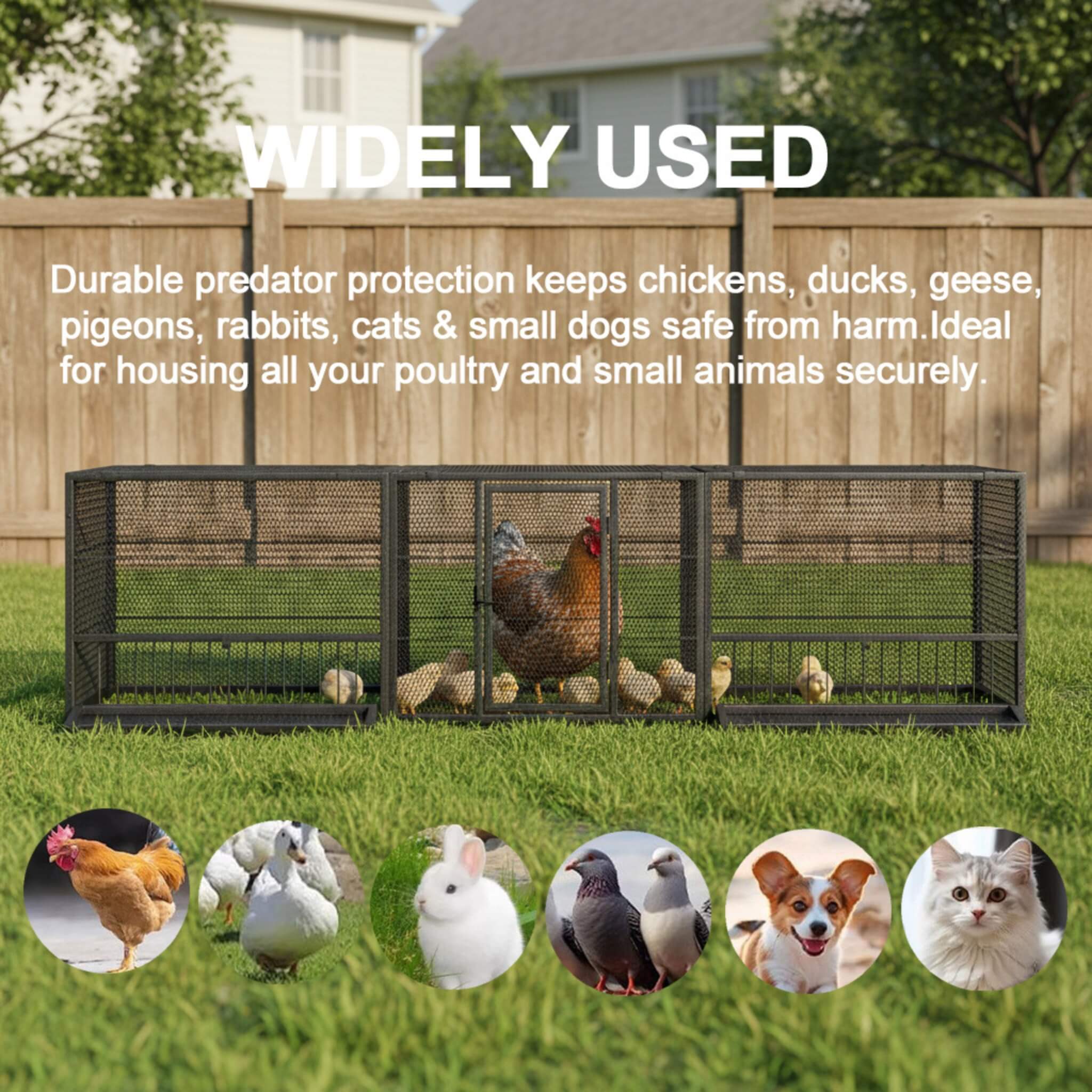 83-Inch Heavy-Duty Outdoor Metal Chicken Coop (SAK24679)