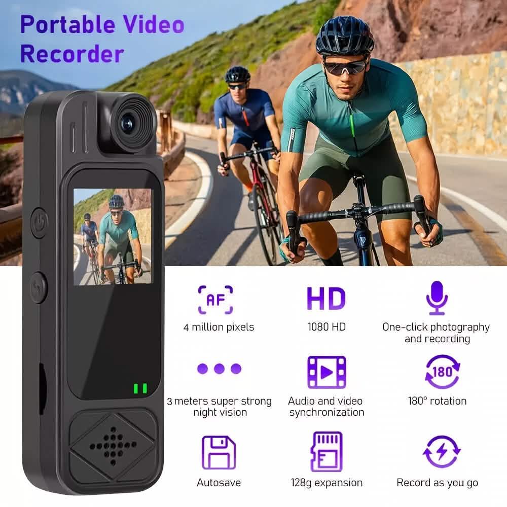 Premium Portable Body Camera Recorder – HD, SD Card Compatible