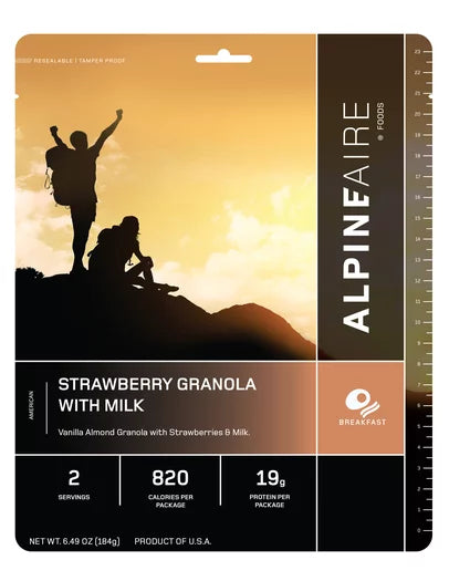 AlpineAire Strawberry Granola with Milk | No-Cook Breakfast Meal