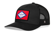 Arkansas Flag Trucker Hat  |  Black Arkansas Flag Snapback