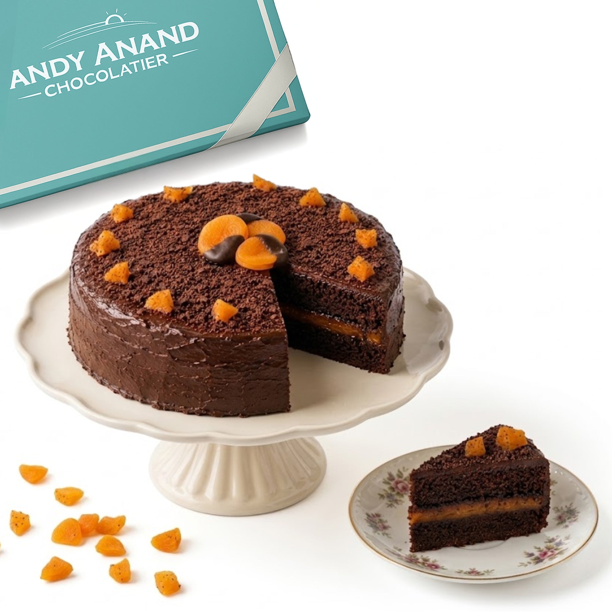 Andy Anand Sugar Free Sachertorte – Classic Austrian Chocolate Apricot Cake 2.8 lb | Keto &amp; Diabetic Friendly | No Sugar Added | No Preservatives | Gourmet Birthday Gift
