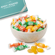 Andy Anand Sugar-Free Ginger Candy, 55 pc, 7 oz – Orange, Mango & Lemon Flavors, Made in Italy, Imported Keto & Diabetic-Friendly Gift Box