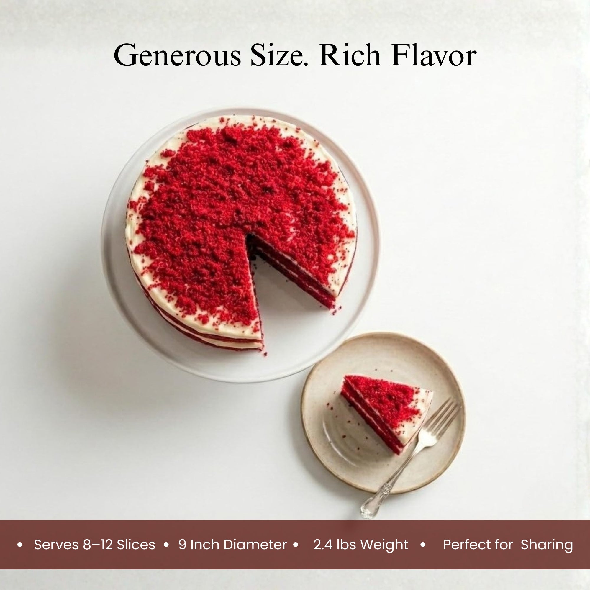 AnAndy and Sugar-Free Red Velvet Cake, 2.4 lb – Belgian Cocoa, Sugar-Free Cream Cheese Frosting, Keto & Diabetic-Friendly Birthday Gift
