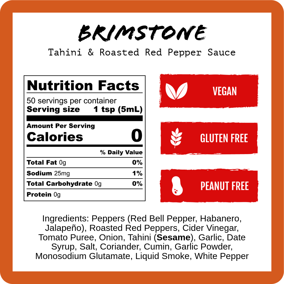 Brimstone - Roasted Red Pepper & Tahini (9oz)
