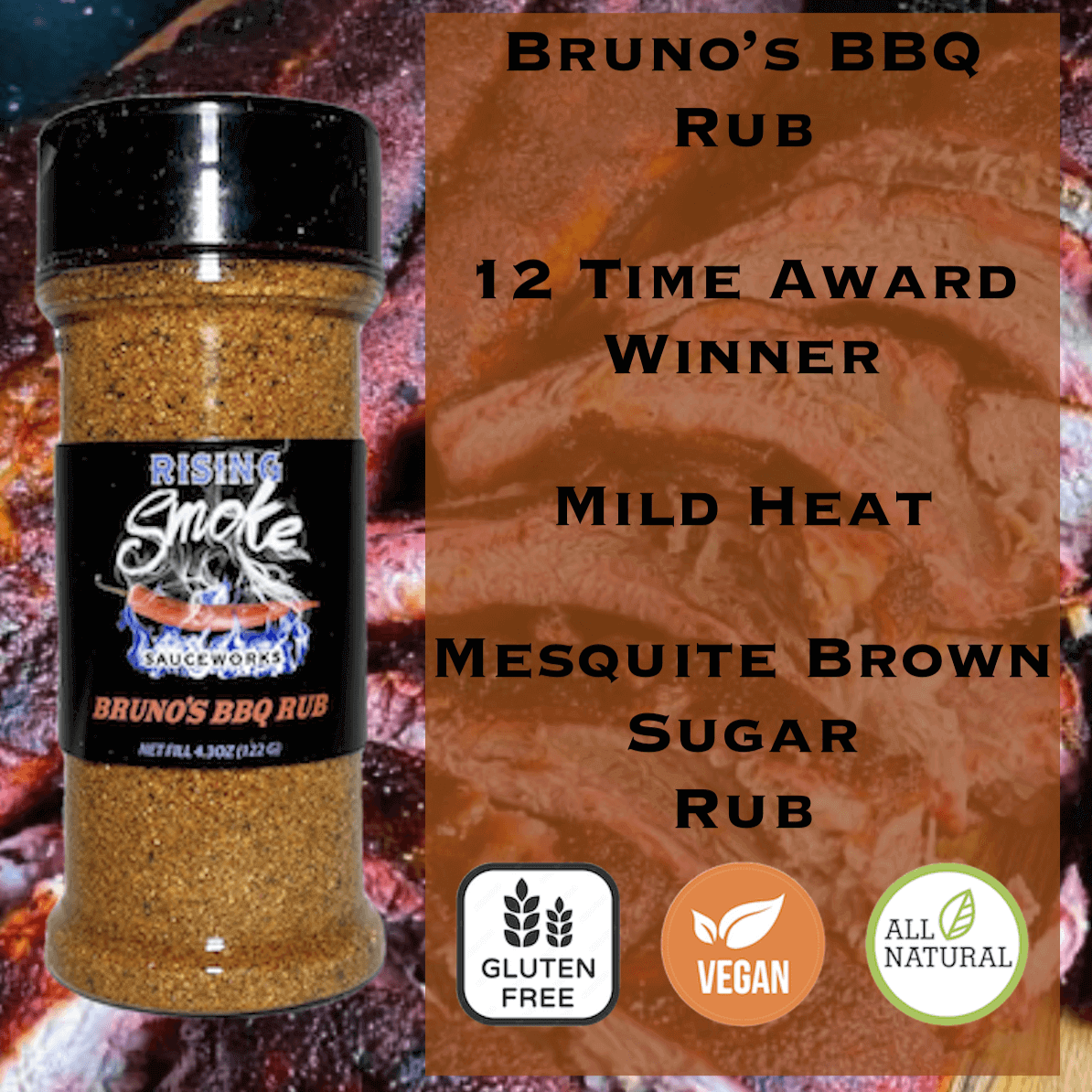 Bruno's Sweet Mesquite BBQ Rub (Mild)