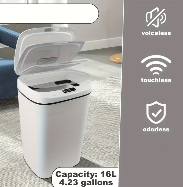 Smart Hands-Free Trash Can – 12L & 17L, Motion Sensor