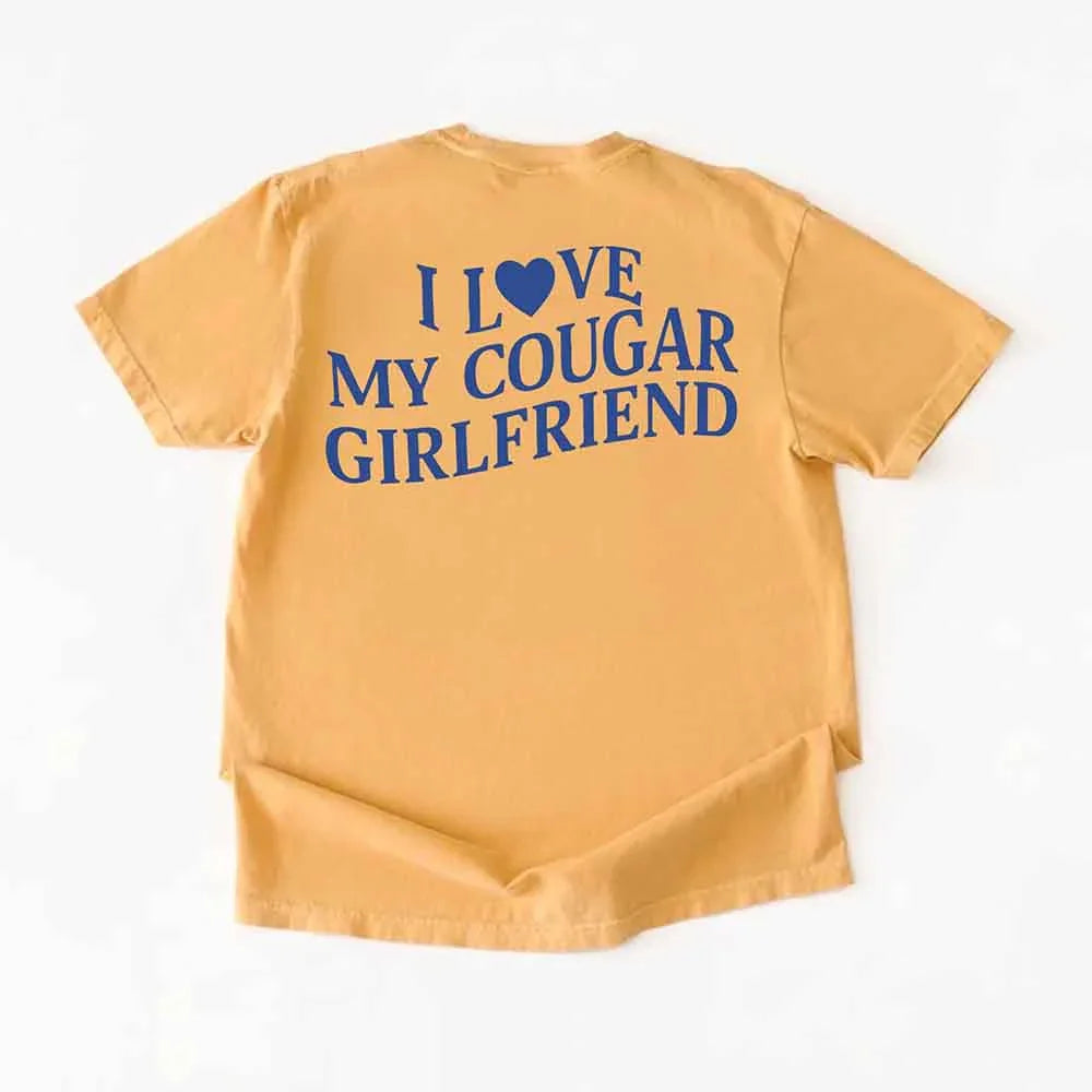 Comfort Colors I Love My Cougar Valentine’s Boyfriend Girlfriend Shirt