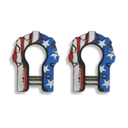 MOJAB 3/4" Extreme Duty Aluminum D-Shackle Set (9T) | American Flag | Lifetime Warranty