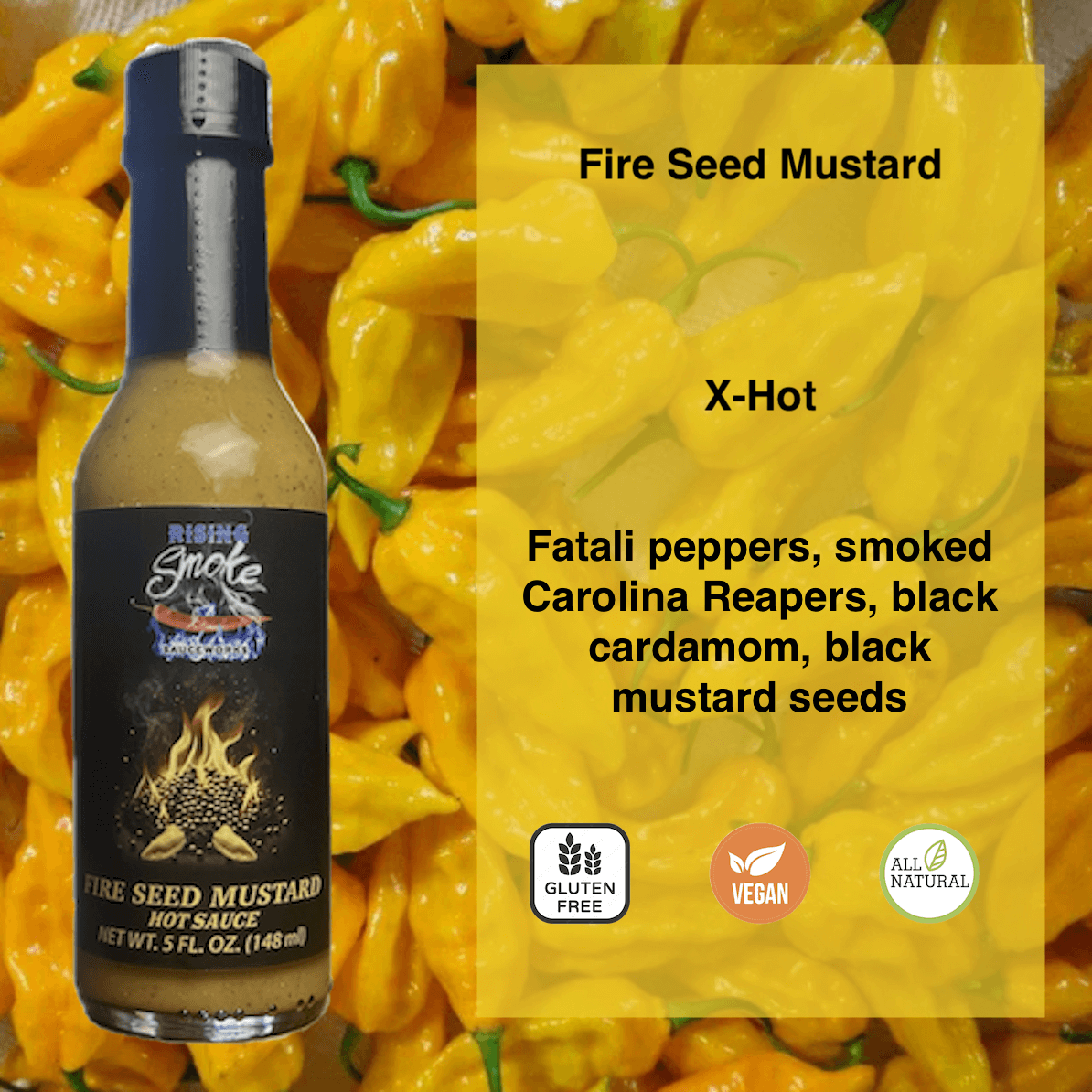 Fire Seed - Reaper Fatalii Mustard Hot Sauce (X Hot)