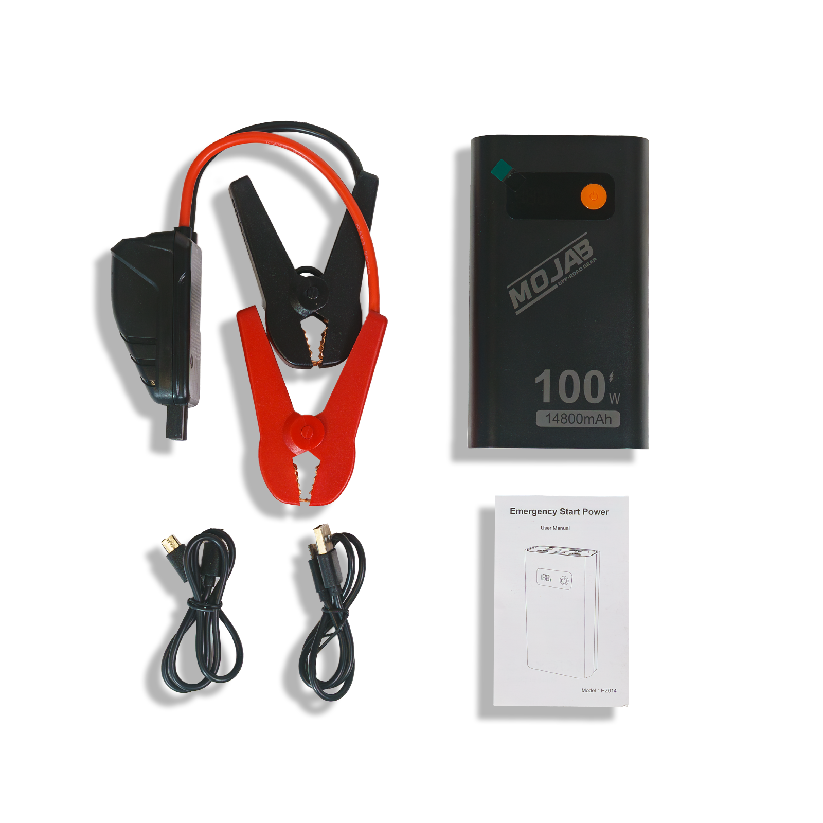 Battery Booster / Jump Starter | 1800A Peak | 14800mAh | Portable Power Bank