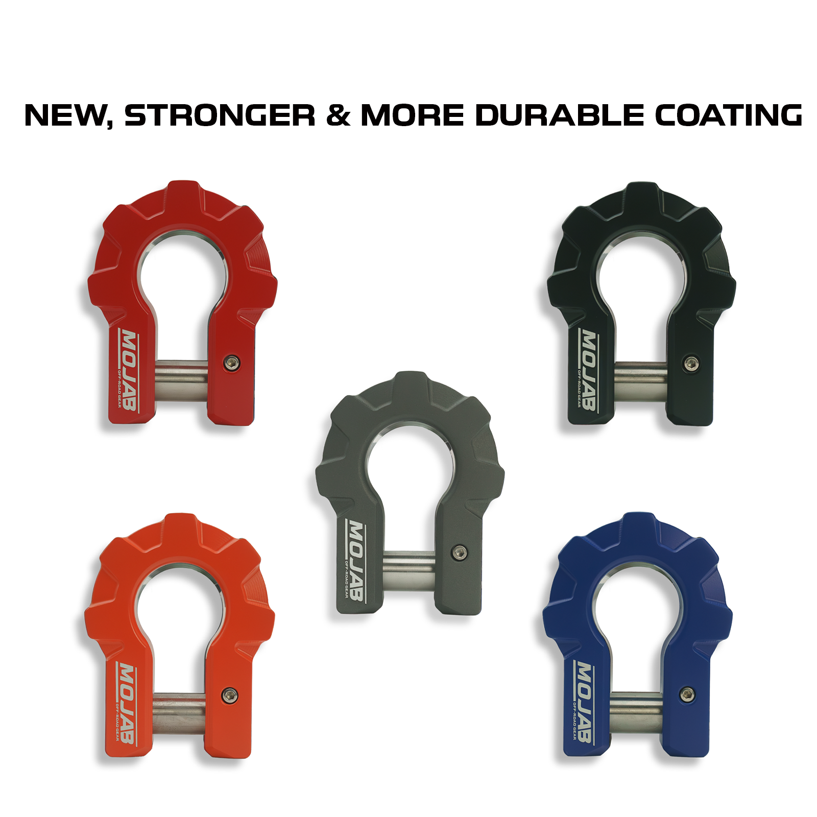 MOJAB 3/4" Extreme Duty Aluminum D-Shackle Set (9T) | Ceramic Coated | Lifetime Warranty