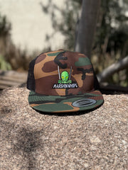 Marshin Whips Marty Flat Bill Camo Hat | Premium Off-Road Snapback