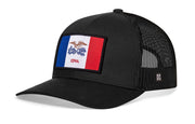 Iowa Flag Trucker Hat  |  Black Iowa Flag Snapback