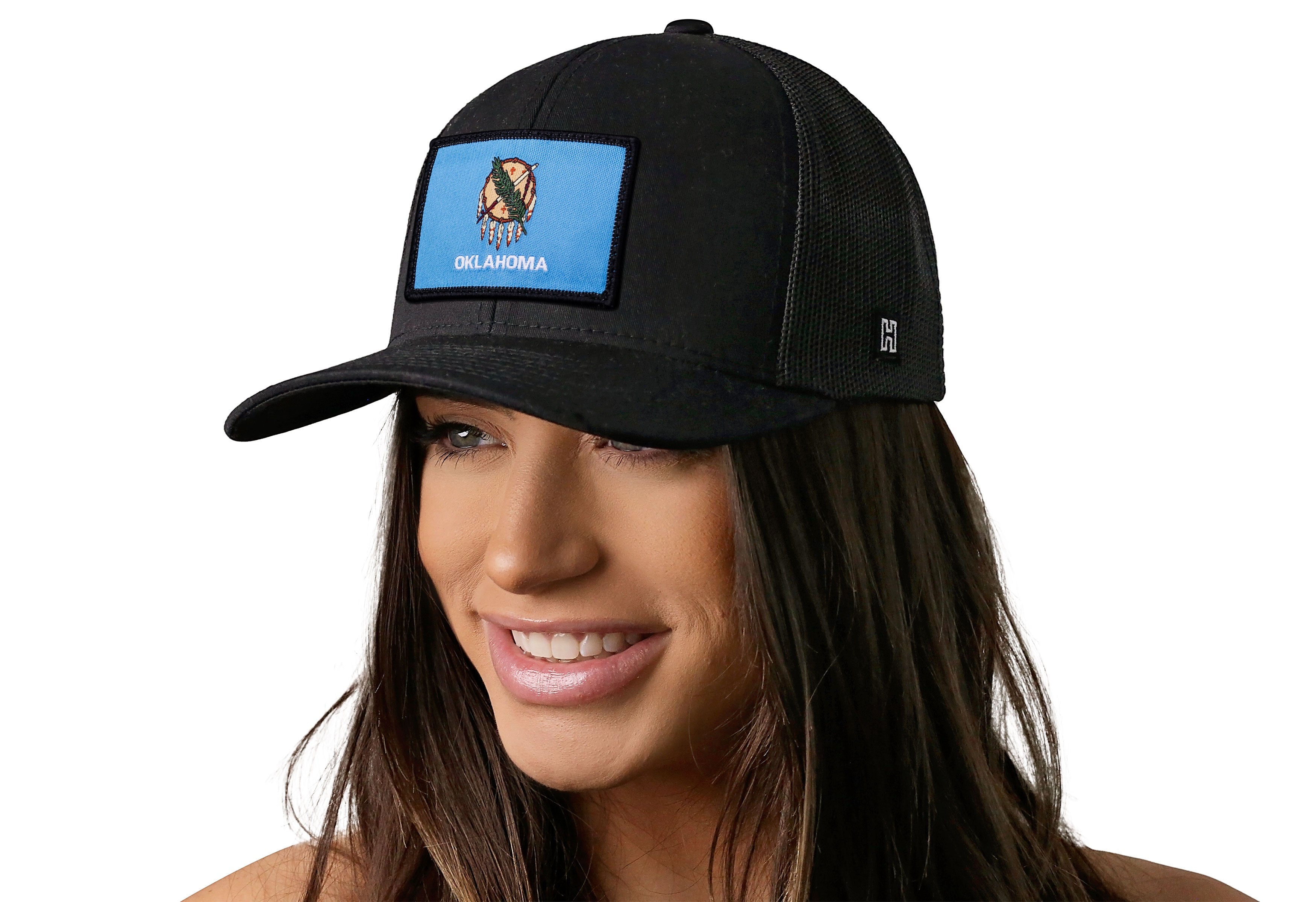 Oklahoma Flag Trucker Hat  |  Black Oklahoma Flag Snapback
