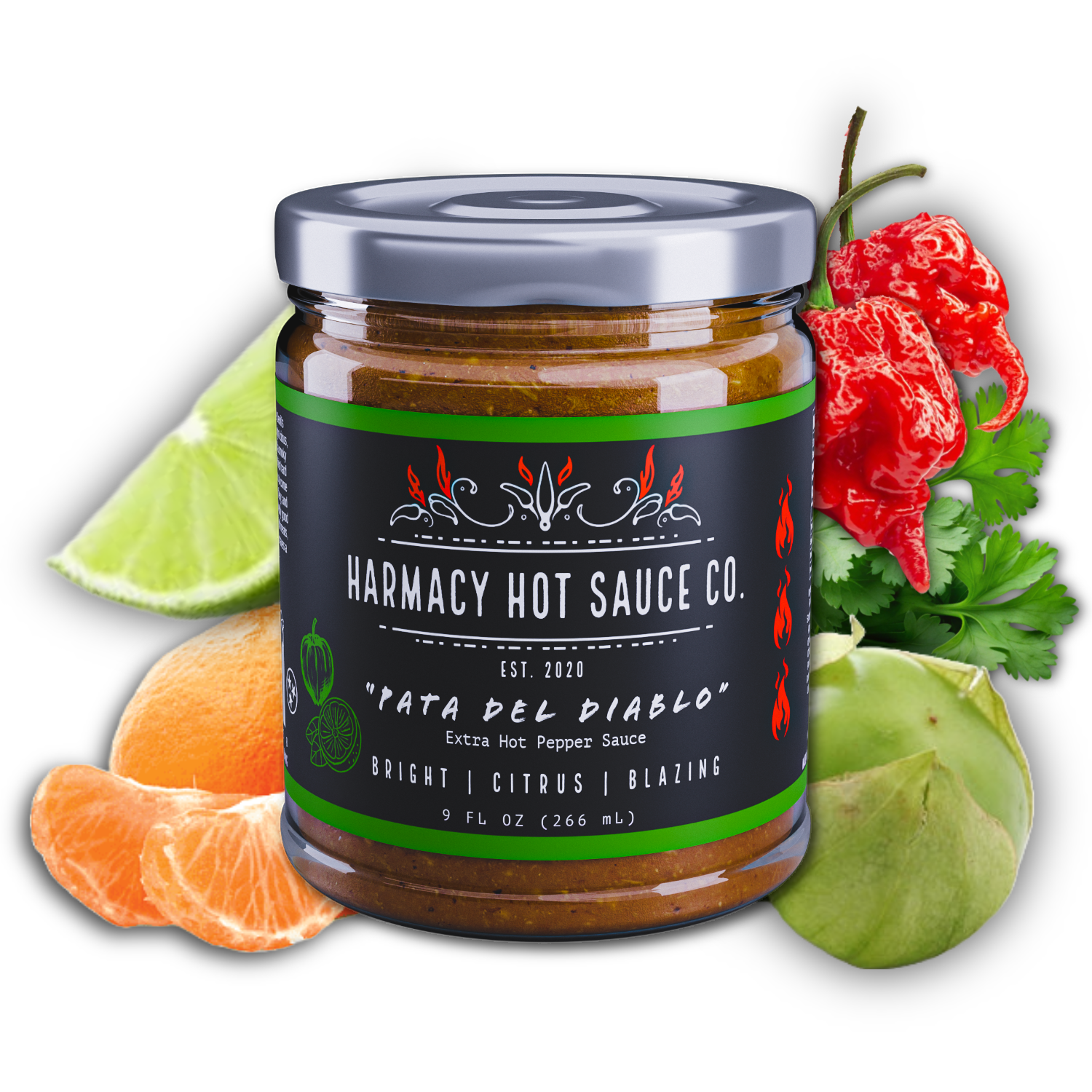 Pata del Diablo - Extra Hot Tomatillo & Tangerine (9oz)