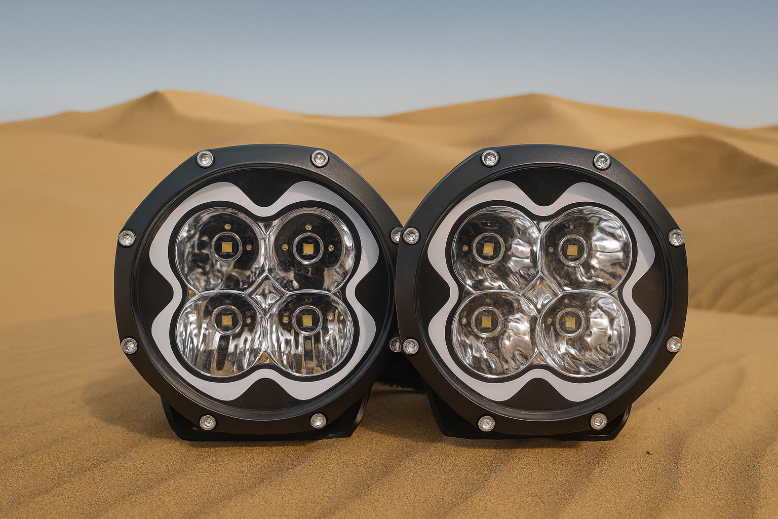 Marshin Whips 6" High-Output LED Pod Lights | 4-Beam Design (Set of 2)