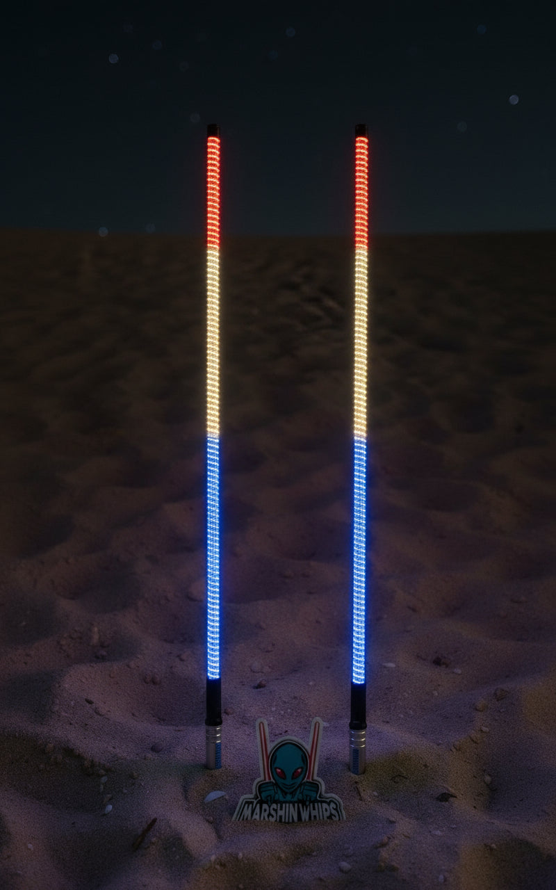 Game Changer LED Whip Set - Red, White & Blue Edition
