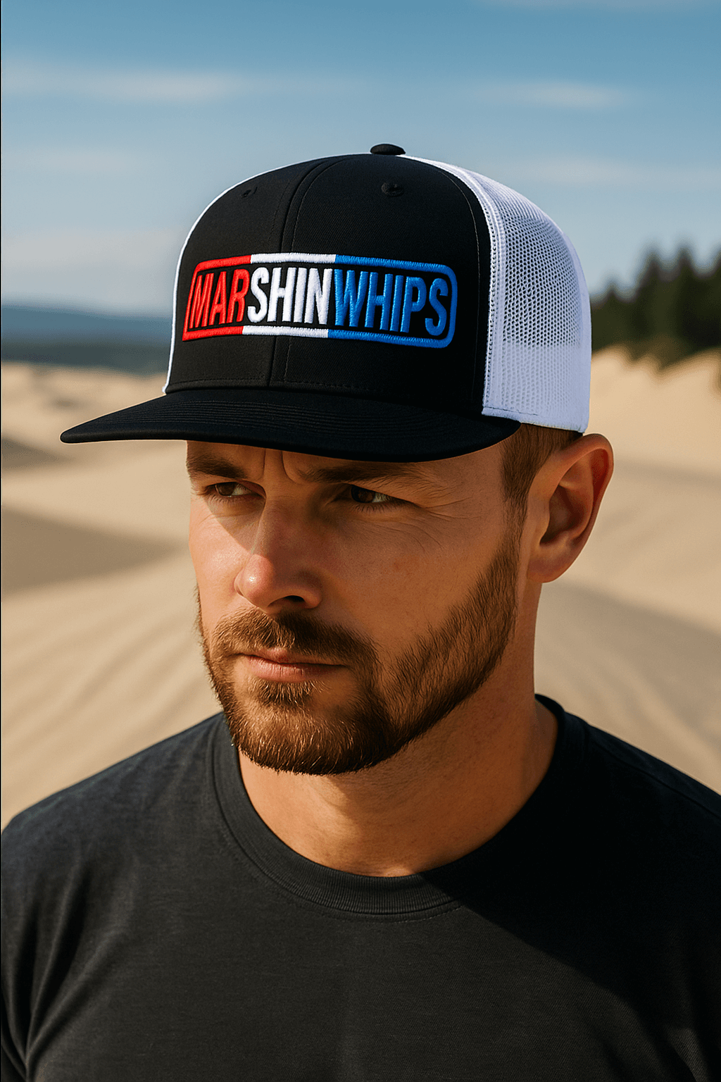 Marshin Whips Red, White & Blue Flat Bill Snapback | Off-Road Hat
