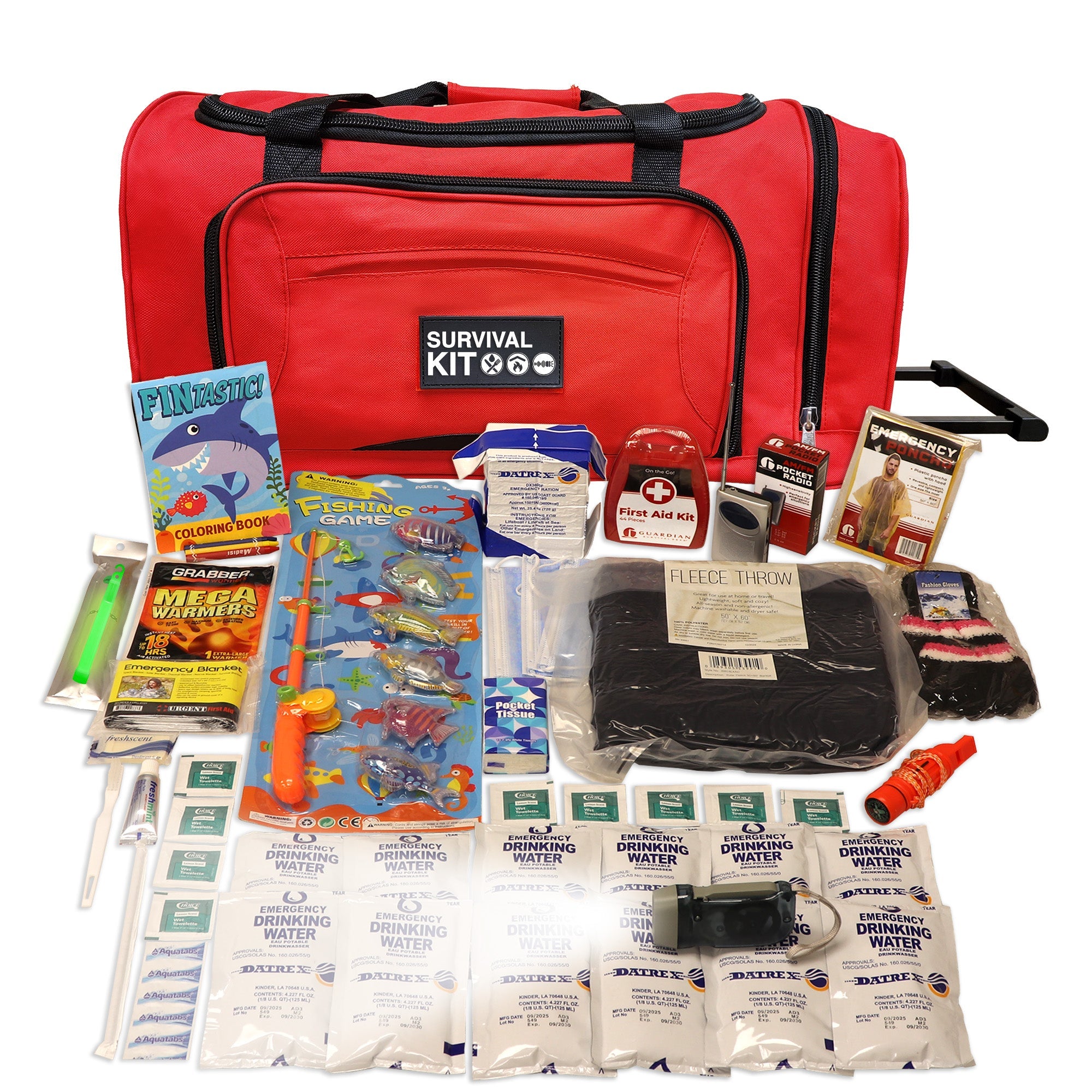 Children's Survival Kit with Rugged Telescoping Rolling Bag