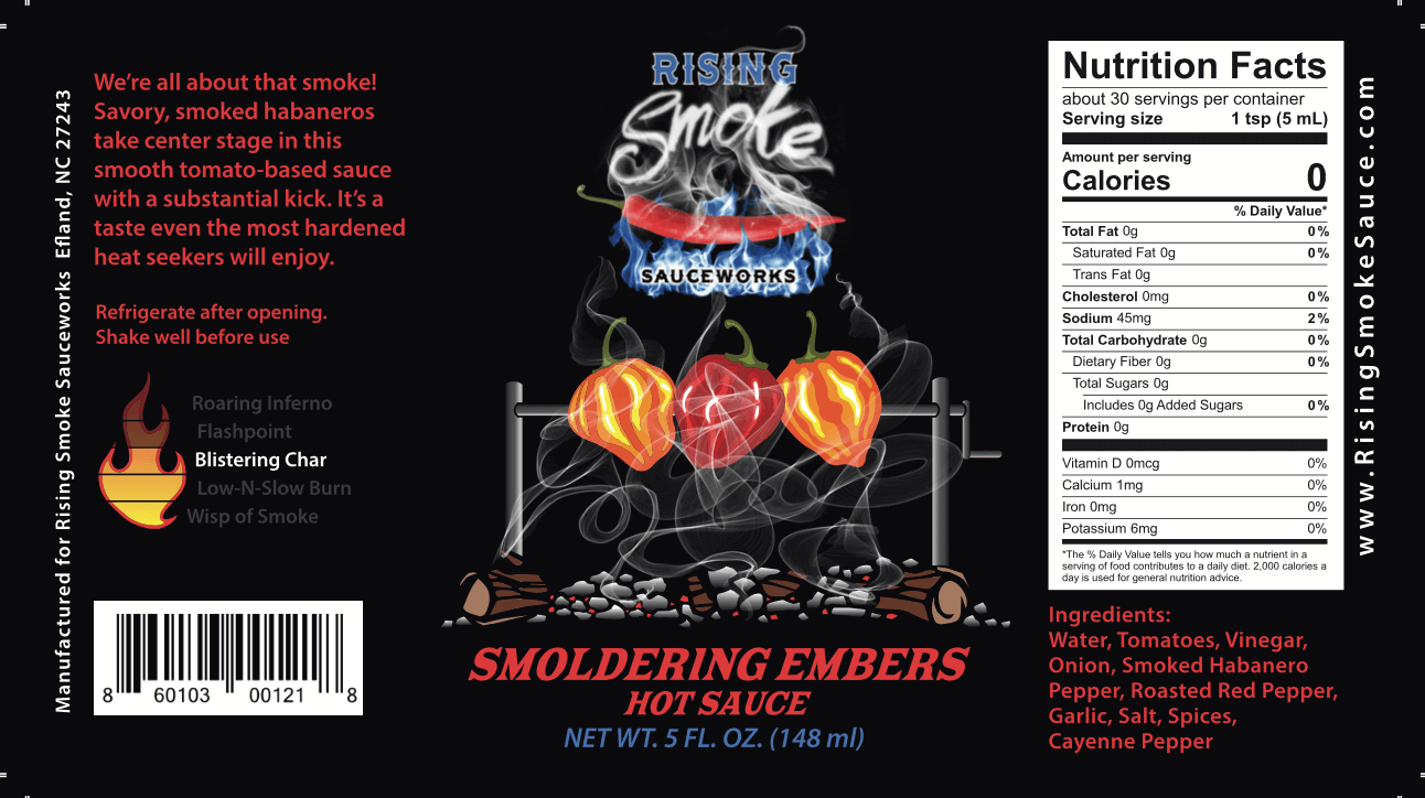 Smoldering Embers - Habanero Tomato Basil Hot Sauce (Medium)